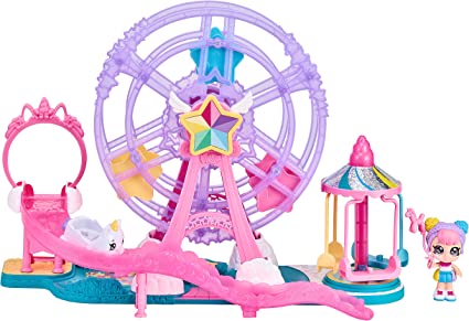 Kindi Kids Minis Collectible Ferris Wheel and Posable Bobble Head Figurine 2pc