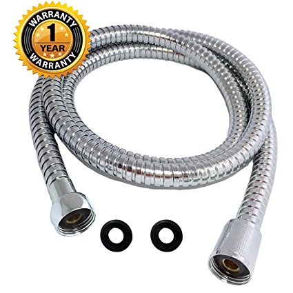 Shower Hose Durable and Flexible Made of Stainless Steel, Plastic and Nickel, 60 Inches - 1.5 Meters Can Be Used for Replacement or Extension of Shower Head with Best High Quality Materials, Connectors Included, Standard Size Fit Most Shower by Zitrion