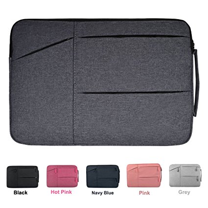 15.6 Inch Premium Water Resistant Shockproof Laptop Sleeve Case with Handle for Acer Aspire E15 E5-575G, ASUS, Toshiba, Dell Inspiron, Lenovo, MSI, HP Notebook Protective Carrying Case, Space Grey