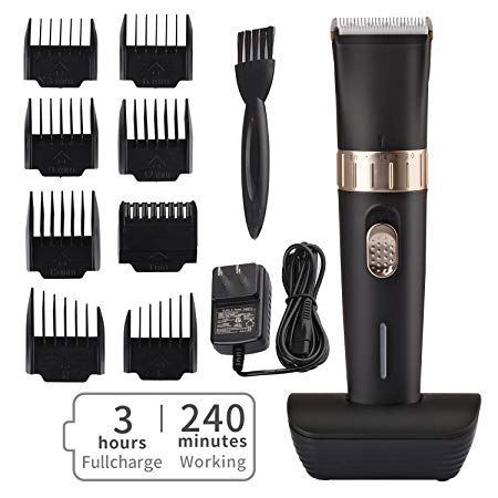 Cordless Hair Trimmer Pro Hair Clippers Beard Trimmer for Men Haircut Kit for Men Kids USB Rechargeable with 8 Guide Combs