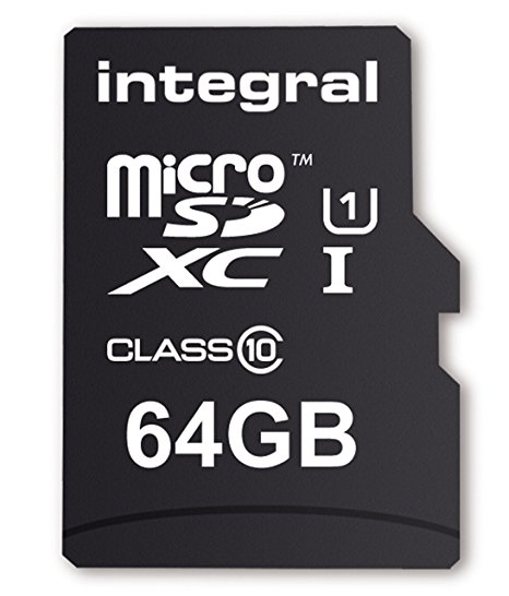 Integral UltimaPro 64 GB MicroSDXC Class 10 Memory Card up to 40 MB/s, U1 Rating