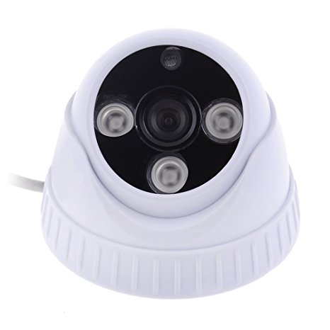 Neewer Indoor Outdoor CCTV Dome Camera 3 Dot Array Lamp 3 IR LED 20mil PAL Surveillance Camera 1/4" CMOS 3.6mm Wide View Angle Lens 600TVL Day Night Vision Monitoring Hemisphere Camera -Ideal for Home Shop Warehouse Office