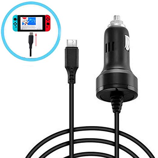 Walway High Speed 5V/2.4A Car Charger USB Type-C Charging Cable Adapter for Nintendo Switch(8FT/ 2.44M)