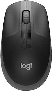 Logitech Wireless Mouse M190 - Full Size Ambidextrous Curve Design, 18-Month Battery with Power Saving Mode, Precise Cursor Control & Scrolling, Wide Scroll Wheel, Thumb Grips (Charcoal)