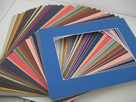 Golden State Art, Pack of 20 MIXED COLORS 11x14 Picture Mats Matting with White Core Bevel Cut for 8x10 Pictures