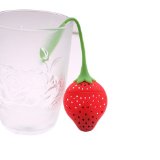 Leegoal Super Cute Fantastic Strawberry Design Silicone Tea Infuser Strainer Teapot Teacup Red