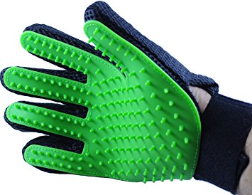 Pet Grooming Glove by Serene Pet: Deshedding Tool for Dogs and Cats Large and Small, Gentle and Efficient Massage for Long and Short Coats, Premium Quality Mitt, Soft Comb to Brush Away Shedding Fur