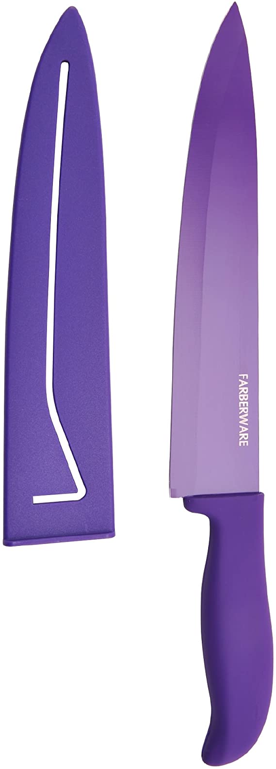 Farberware Resin Chef Knife with Sheath, 8-Inch, Purple