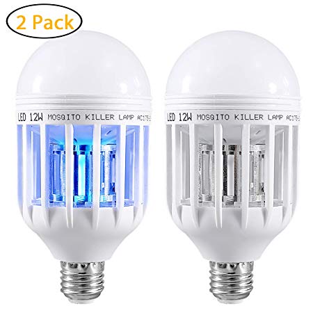 Athemo 2 Pcak Bug Zapper Light Bulbs - UV LED Mosquito Killer Lamp, Electronic Insect & Fly Killer for Outdoor and Indoor