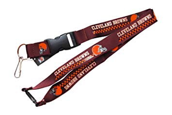 NFL Cleveland Browns Women's Logo Keychain ID Holder Clip Lanyard, One Size, Brown