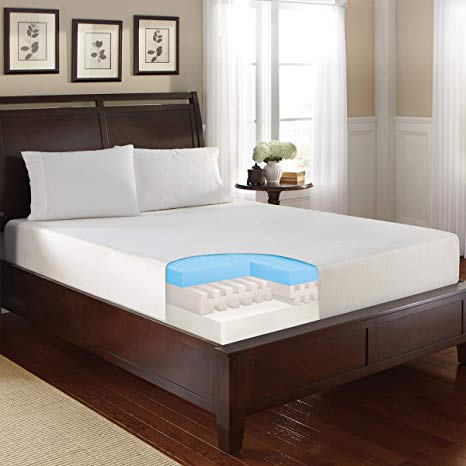 SHARPER IMAGE 10 Inch Triple Layer Memory Foam Mattress with Cooling Gel Top, Internal Air Channels, and High-Density Base ñ Ultra Comfortable Bed for Restful Sleep ñ Queen