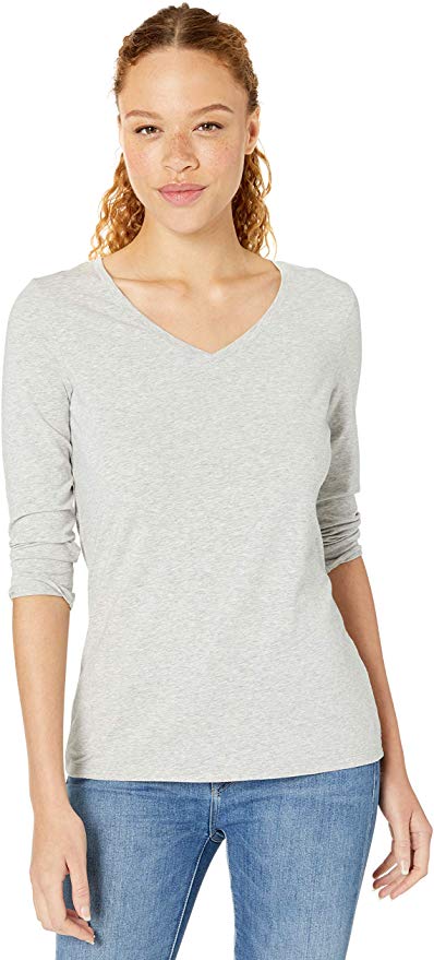 Amazon Essentials Women's Classic-Fit 3/4 Sleeve V-Neck T-Shirt