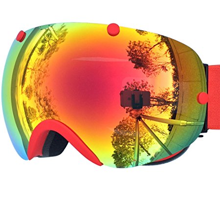 Zionor Lagopus Snowmobile Snowboard Skate Ski Goggles with Detachable Lens