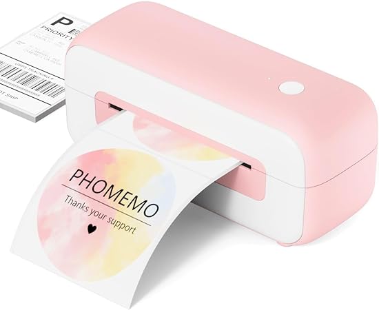 Phomemo Thermal Shipping Label Printer, 4x6 Shipping Label Printer for Shipping Packages/Small Business/Office/Home, Widely Used for Amazon, Ebay, Shopify, Etsy, UPS, FedEx - Pink