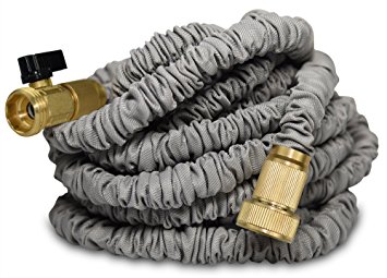 Heavy Duty Expanding 100ft Garden Water Hose by Titan Leak Resistant Solid Brass Connectors Super Strong And Durable Double Layer Latex Core Design Expandable Flexible And Lightweight For Home Use