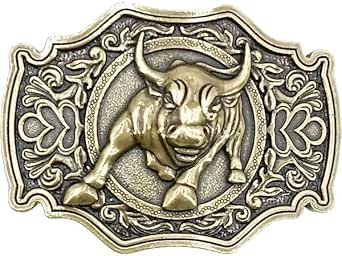 Wall Street Charging Bull Design Western Belt Buckle Bronze finish 027