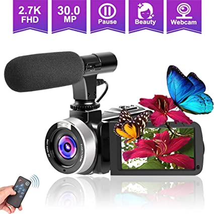 SAULEOO Video Camera Camcorders,Vlogging Camera for YouTube Full HD 30MP 18X Digital Zoom Camcorder with Microphone 3 In Touch Screen