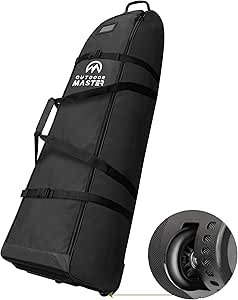 OutdoorMaster Padded Golf Travel Bag with Reinforced Wheels, 900D Heavy Duty Oxford Wear-Resistant and Waterproof Golf Travel Case, Soft-Sided Golf Club Bag