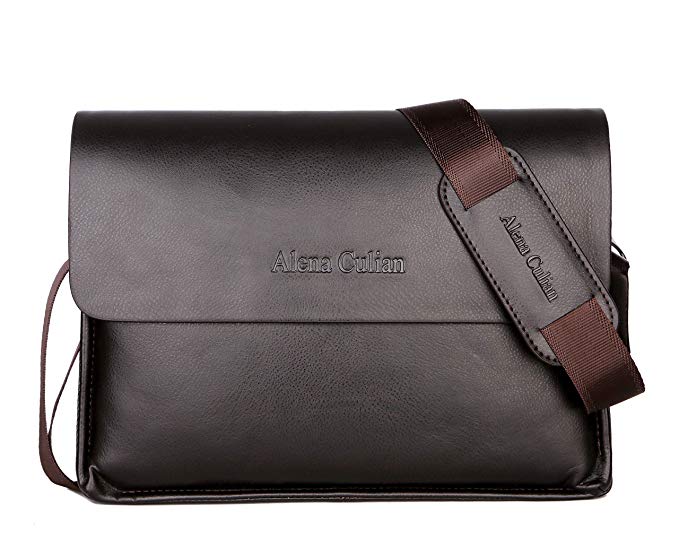 Alena Culian Men Shoulder Bag Messenger Handbag Crossbody Bag Men Purse iPad Bag(brown)