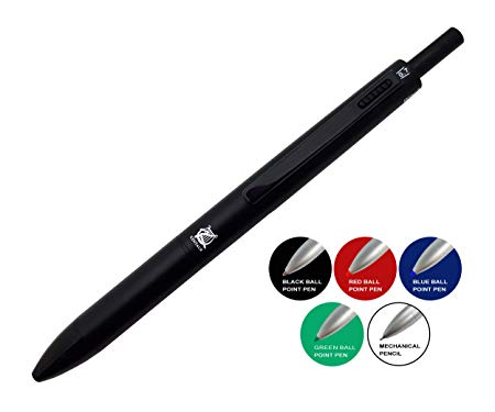 Kentaur Multicolor Pen (Black) 5 In 1 Multifunction Pen with Black, Blue, Red, Green Ballpen and 0.7mm Mechanical Pencil (FI-5051)