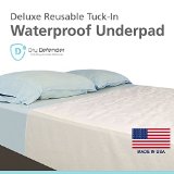 Washable Waterproof Mattress Sheet Protector Bed Underpad - Large 36 x 54 inches with Tuck-Ins