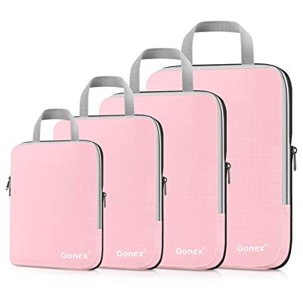 Gonex Compression Packing Cubes Extensible Organizer Bags for Travel Suitcase Organization