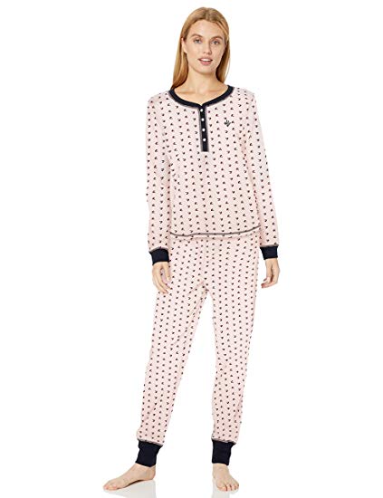 Tommy Hilfiger Women's Thermal Long Sleeve Ski Pajama Set Pj