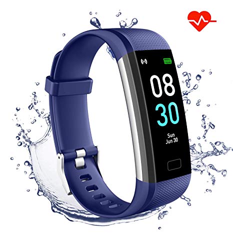 GINOZO Fitness Tracker, Activity Tracker Watch with Heart Rate Monitor, Pedometer IP68 Waterproof with Calorie Counter and Message Notification