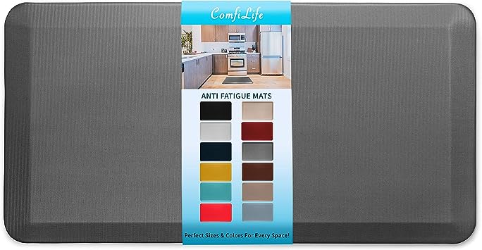 ComfiLife Anti Fatigue Floor Mat – 3/4 Inch Thick Perfect Kitchen Mat, Standing Desk Mat – Comfort at Home, Office, Garage – Durable – Stain Resistant – Non-Slip Bottom (20" x 39", Charcoal)