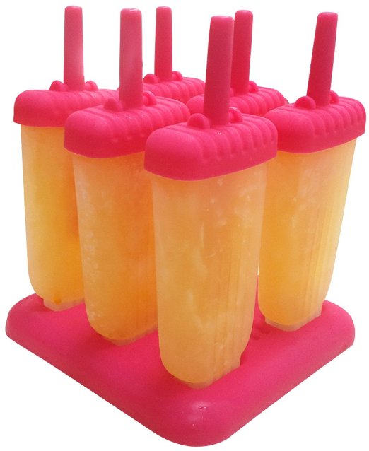 Ozera Popsicle Molds Ice Pop Molds Oval Set of 6 Pink