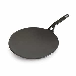 CELLO Ironica Pre-Seasoned Cast Iron Roti Tawa 26 cm | Iron Roti Tawa Pan with Stick Handle, Iron Tawa | Pre-Seasoned Iron Cookware | Gas and Induction Compatible | Black