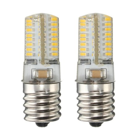 KINGSO E17 4W Warm White 64 3014 SMD Appliance Silicone Crystal LED Lights Bulb Lamp, Low Power Consumption, 110-120v, Pack of 2 Units Warm White(3000~3500K)