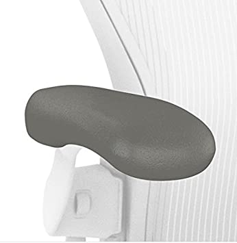 Herman Miller Replacement Arm Pads for Classic Aeron Office Chair, Light Grey Vinyl (2-Pack)