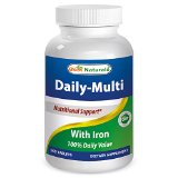 1 Daily-Multi with Iron 365 Tablets By Best Naturals - Manufactured in a USA Based GMP Certified and FDA Inspected Facility and Third Party Tested for Purity Guaranteed