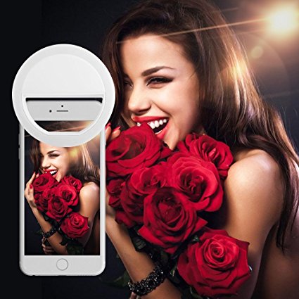 Selfie Light, LinkStyle Selfie Ring Light Rechargeable 36 LEDS 3 Level Brightness for iPhone 7/7 Plus 6/6 Plus 6S/6S Plus 5S SE Samsung Galaxy S8/S8 Plus S7 S6 Edge