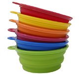 Attmu Silicone Collapsing Pet Bowls Folding Portable Pet Bowls Premium Pet Collapsible Bowl for Food and WaterSet of 6 6 Colors