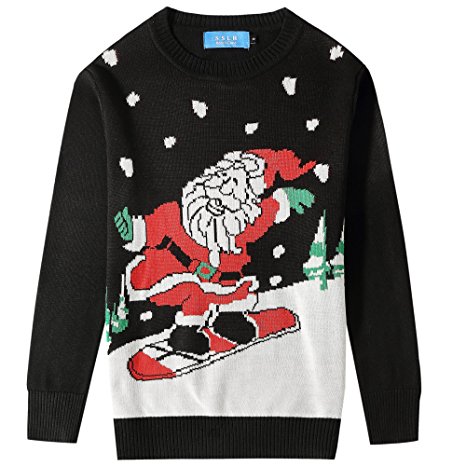 SSLR Big Boys' Crewneck Pullover Ugly Christmas Sweater
