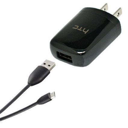 HTC One (M8) max Charger KIT that's portable and powers up quick! (BLACK / 12W / 800ma-1A)