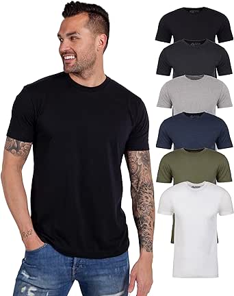 INTO THE AM Mens T Shirt Packs - Short Sleeve Crew Neck Soft Fitted Tees S - 4XL Fresh Classic Tshirts