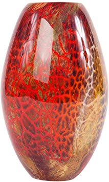 Luxury Lane Hand Blown Multicolor Abstract Art Glass Vase 9.5 inch Tall