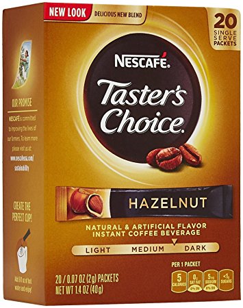 Nescafe Taster's Choice Instant Coffee Single Sticks - Hazelnut - 1.45 oz - 20 ct