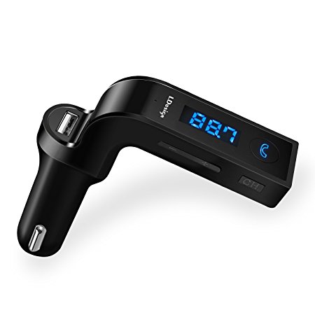 Bluetooth FM Transmitter,LDesign Wireless In-Car FM Adapter Car Kit with USB Car Charging for iPhone, Samsung, LG, HTC, Nexus, Motorola, Sony Android Smartphone (Black)