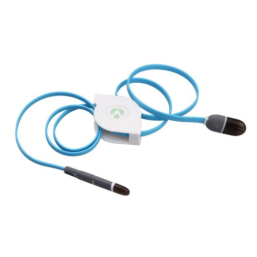 2 in 1 Data Charging Cable Dual-sided USB Lighting for IOS Micro Apple Android, Blue