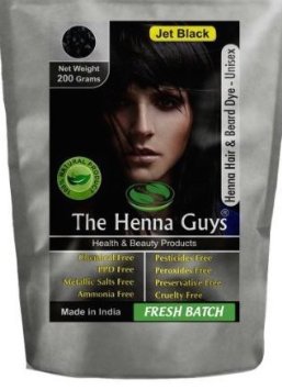 JET BLACK Henna Hair & Beard Color / Dye - 3 Pack (2 Step Process) - The Henna Guys