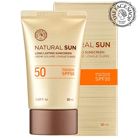 [THEFACESHOP] Natural Sun Long Lasting Sunscreen Broad Spectrum SPF 50 UVB Protection (50 ML / 1.69 FL.OZ)