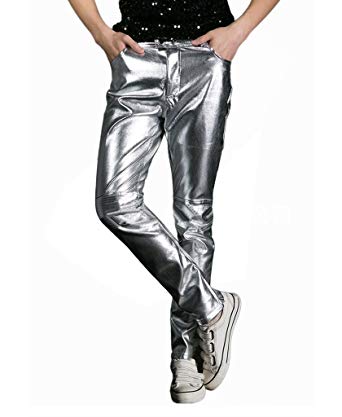 CIC Collection Men's Metallic Shiny Jeans