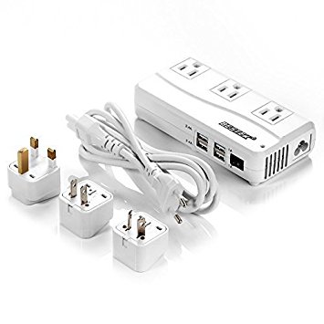 BESTEK 200W Power Converter 220V to 110V Travel Voltage Converter 4-Port USB Charging with International EU/UK/AU/US Plug Adapter