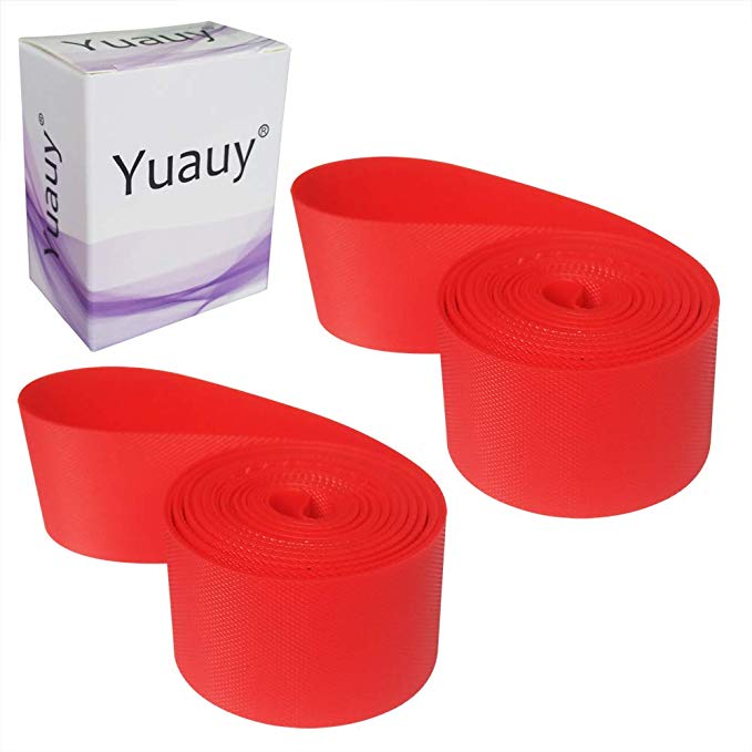 Yuauy 2 Pcs Red Rim Strip Mountain Bike Bicycle Tire Rim Tap Protector Protection Pad Proof Belt (26" x 20mm)