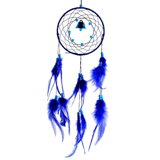 Soledi India Style Handmade Blue Dream Catcher Circular Net With_feathers Wall Hanging Decoration Decor Ornament Craft Gift Dream Catcher