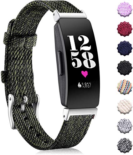 Maledan Replacement for Fitbit Inspire HR & Inspire Bands Women Men Large Small, Woven Fabric Accessories Strap Wrist Band Compatible with Fitbit Inspire & Inspire HR Fitness Tracker & Ace 2